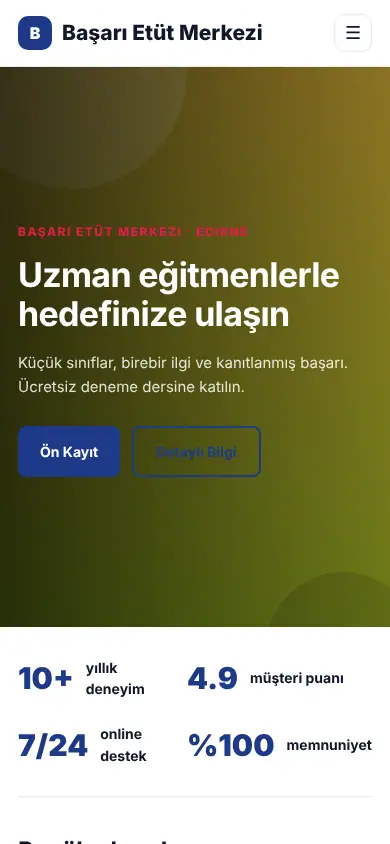 Bilgi Eğitim mobil görünüm
