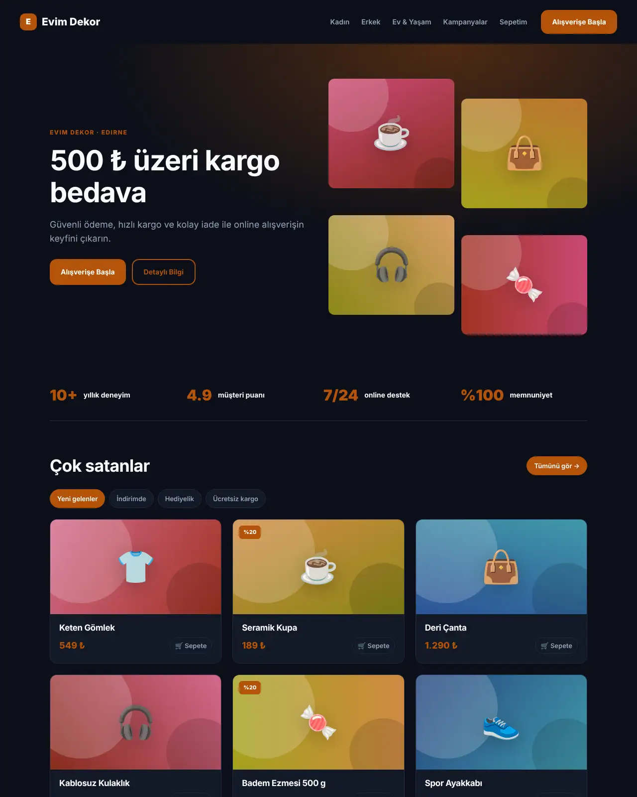 Butik E-Ticaret - E-Ticaret Web Sitesi demo
