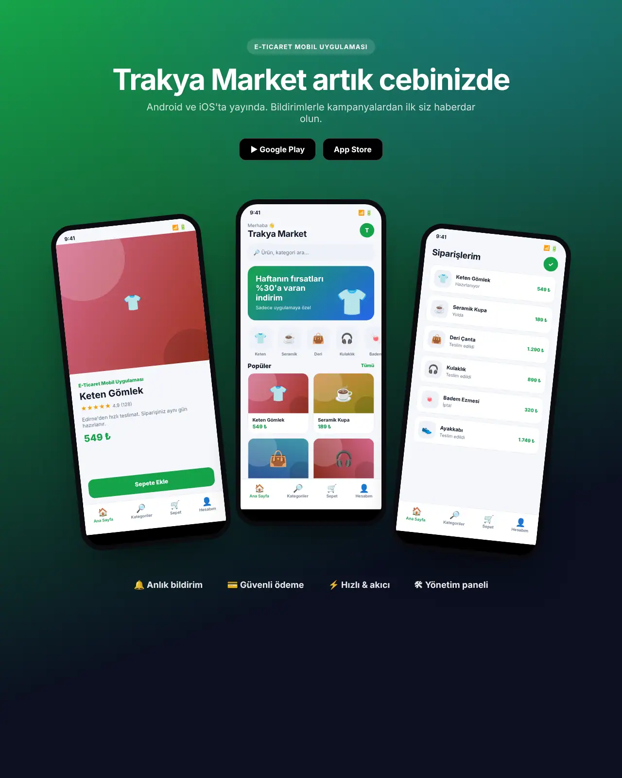 Cepte App - E-Ticaret Mobil Uygulaması demo