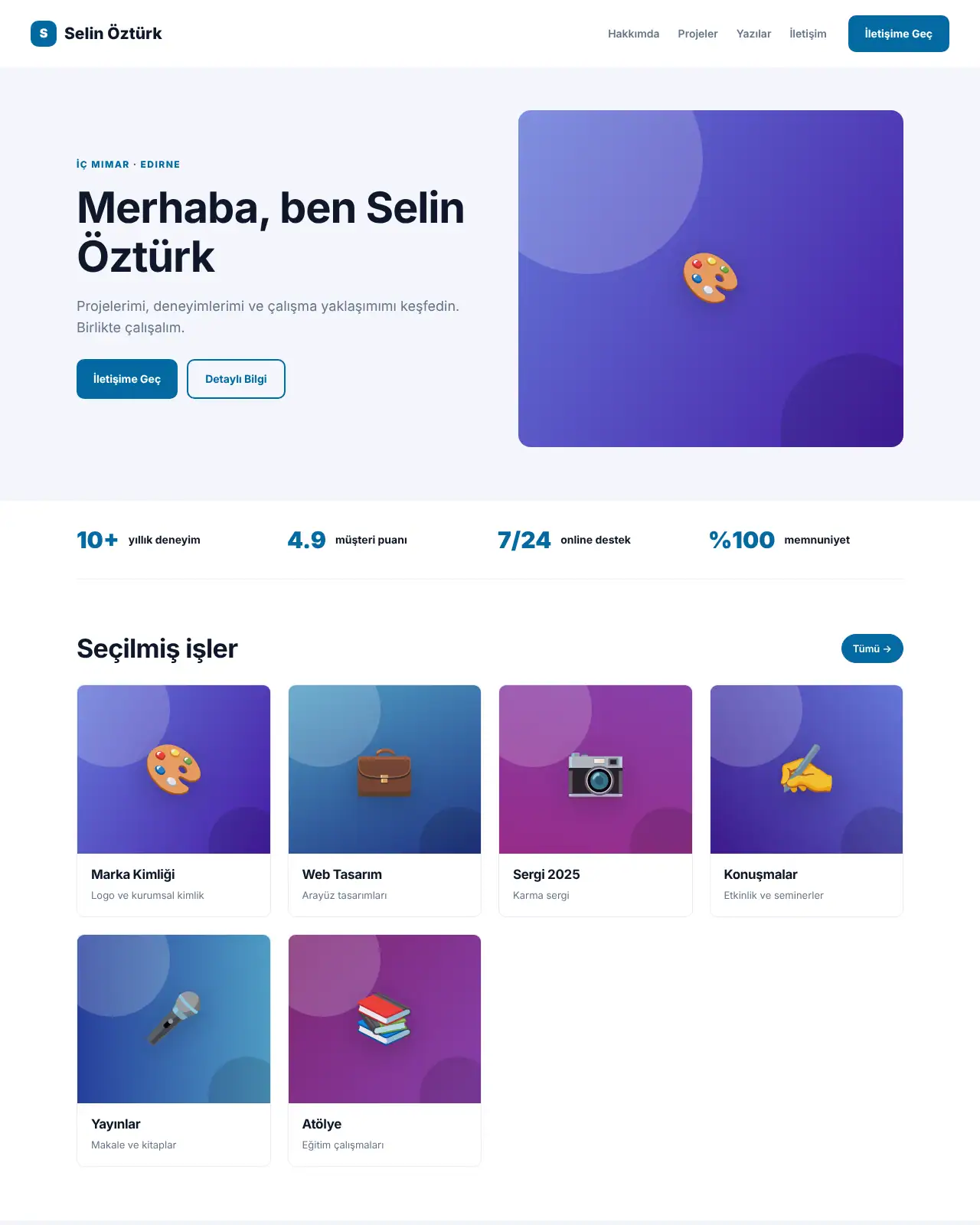Defter Kişisel - Kişisel Web Sitesi demo