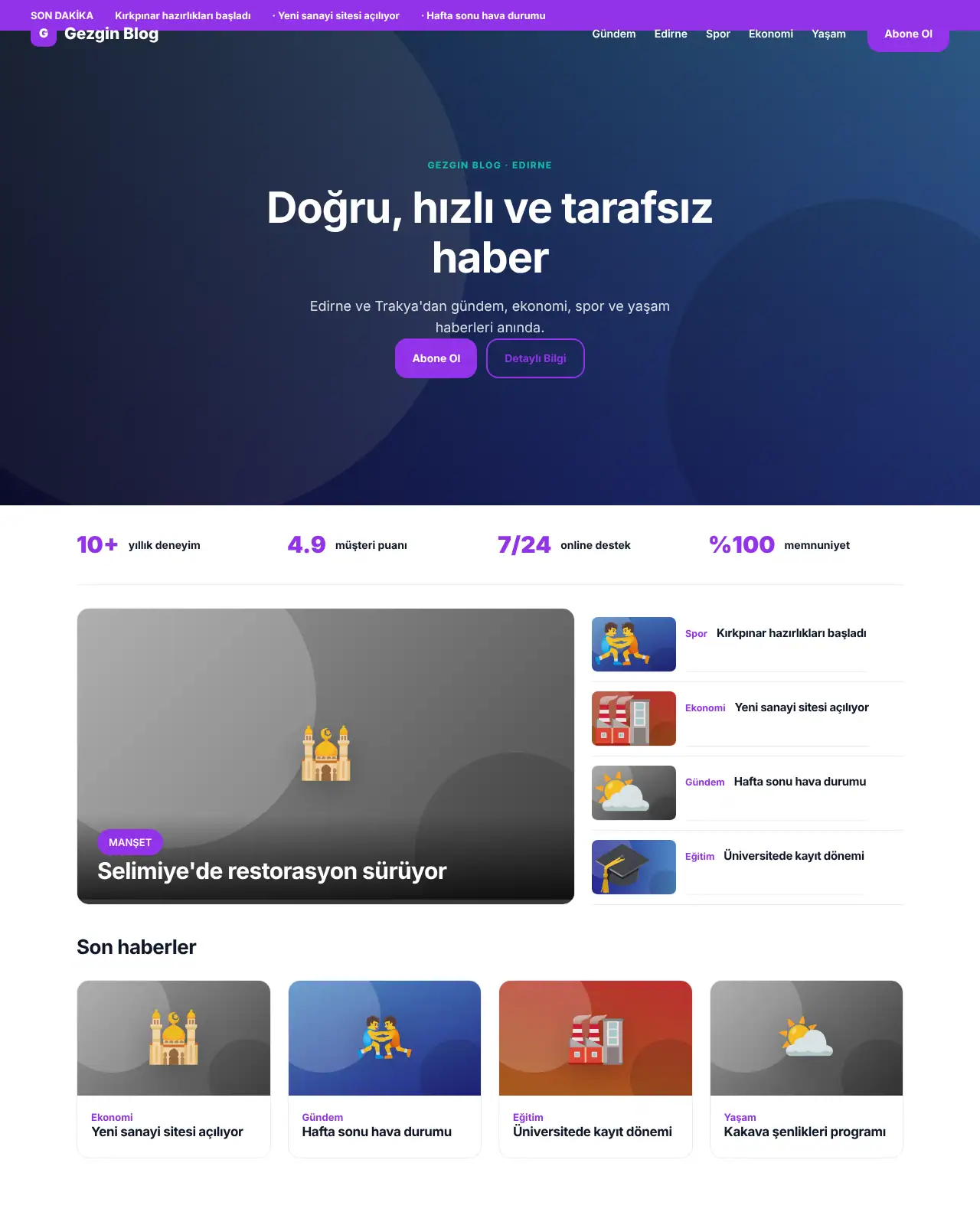 Dergi Haber - Haber & Blog Sitesi demo