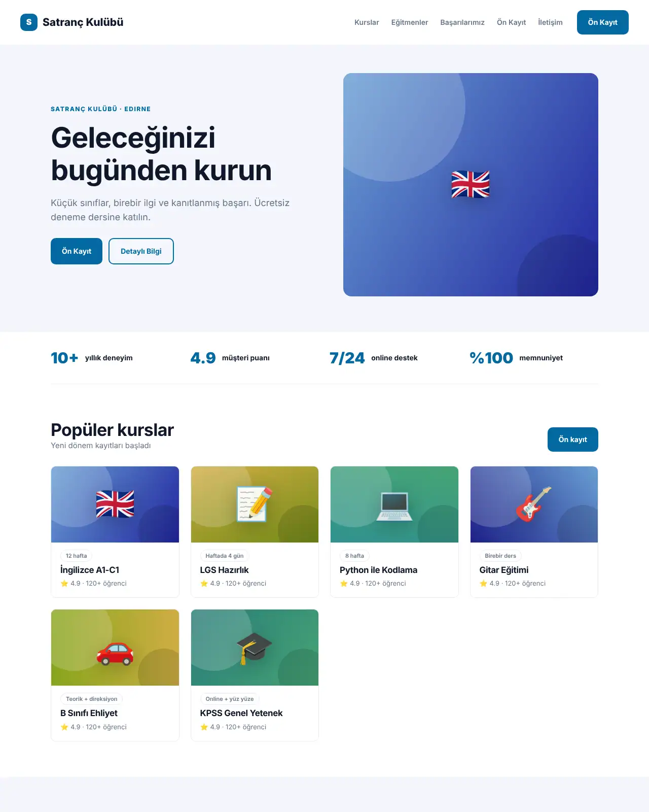 Ders Eğitim - Eğitim & Kurs Web Sitesi demo
