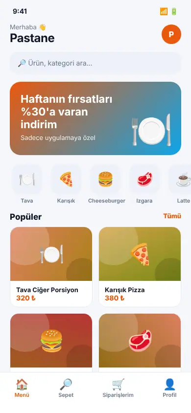 Doyur App mobil görünüm