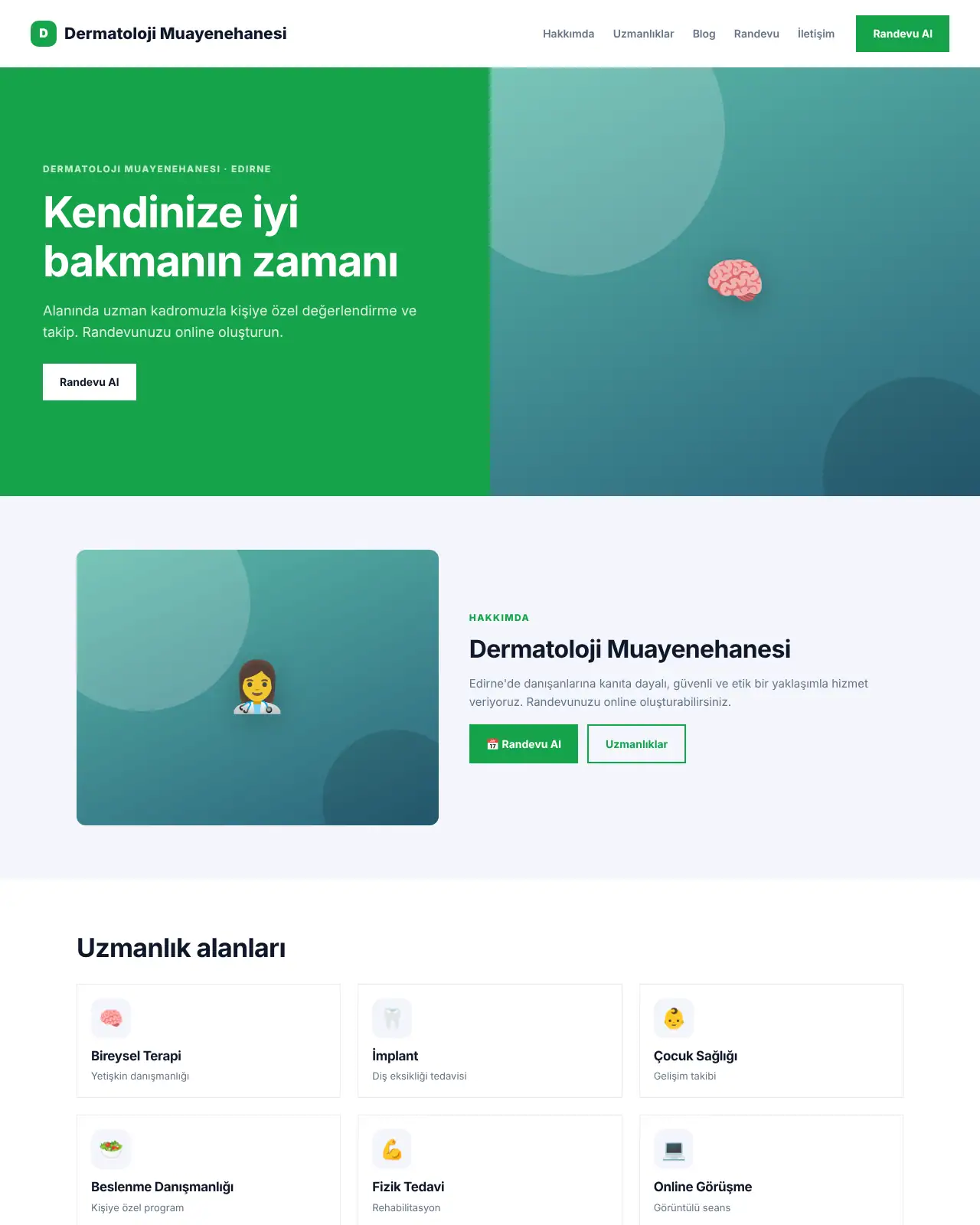 Hekim Sağlık - Doktor, Klinik & Psikolog Web Sitesi demo