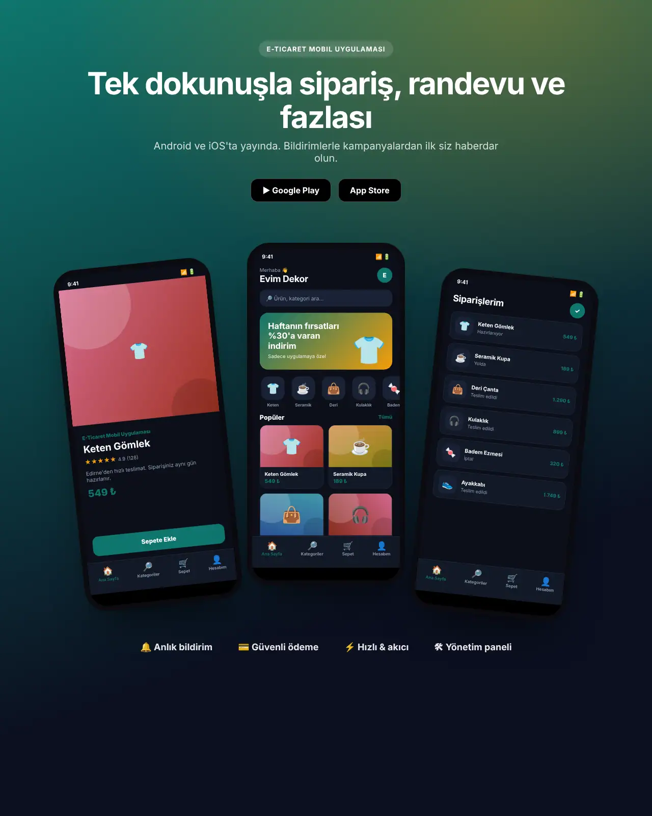 Hızlı Al App - E-Ticaret Mobil Uygulaması demo