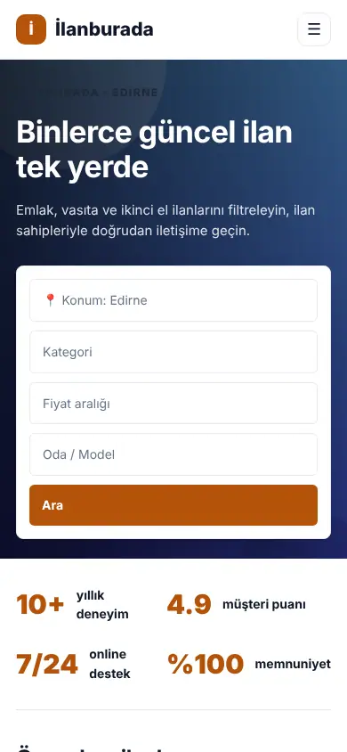 İlan Plus İlan mobil görünüm