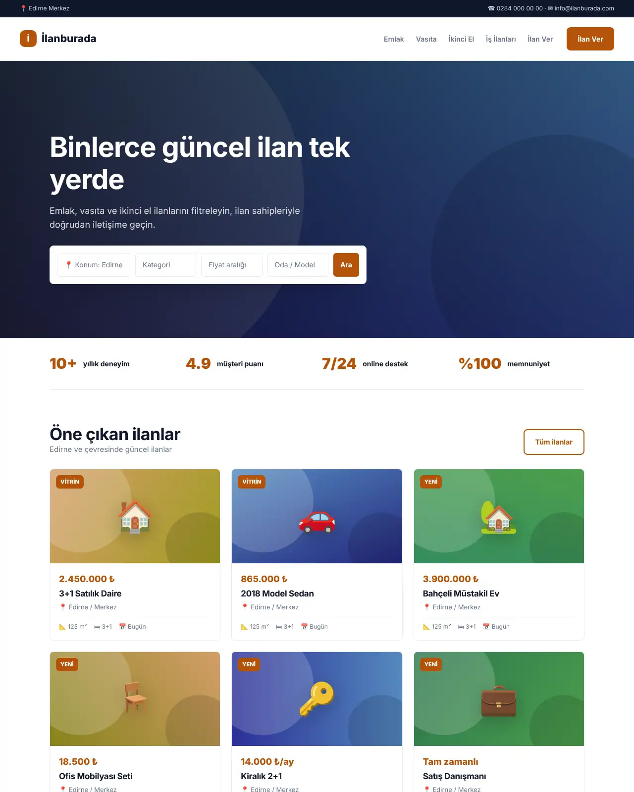 İlan Plus İlan - Seri İlan Web Sitesi demo