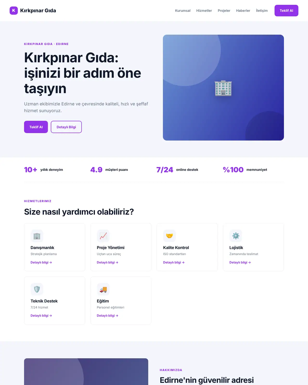 Kale Kurumsal - Kurumsal Web Sitesi demo