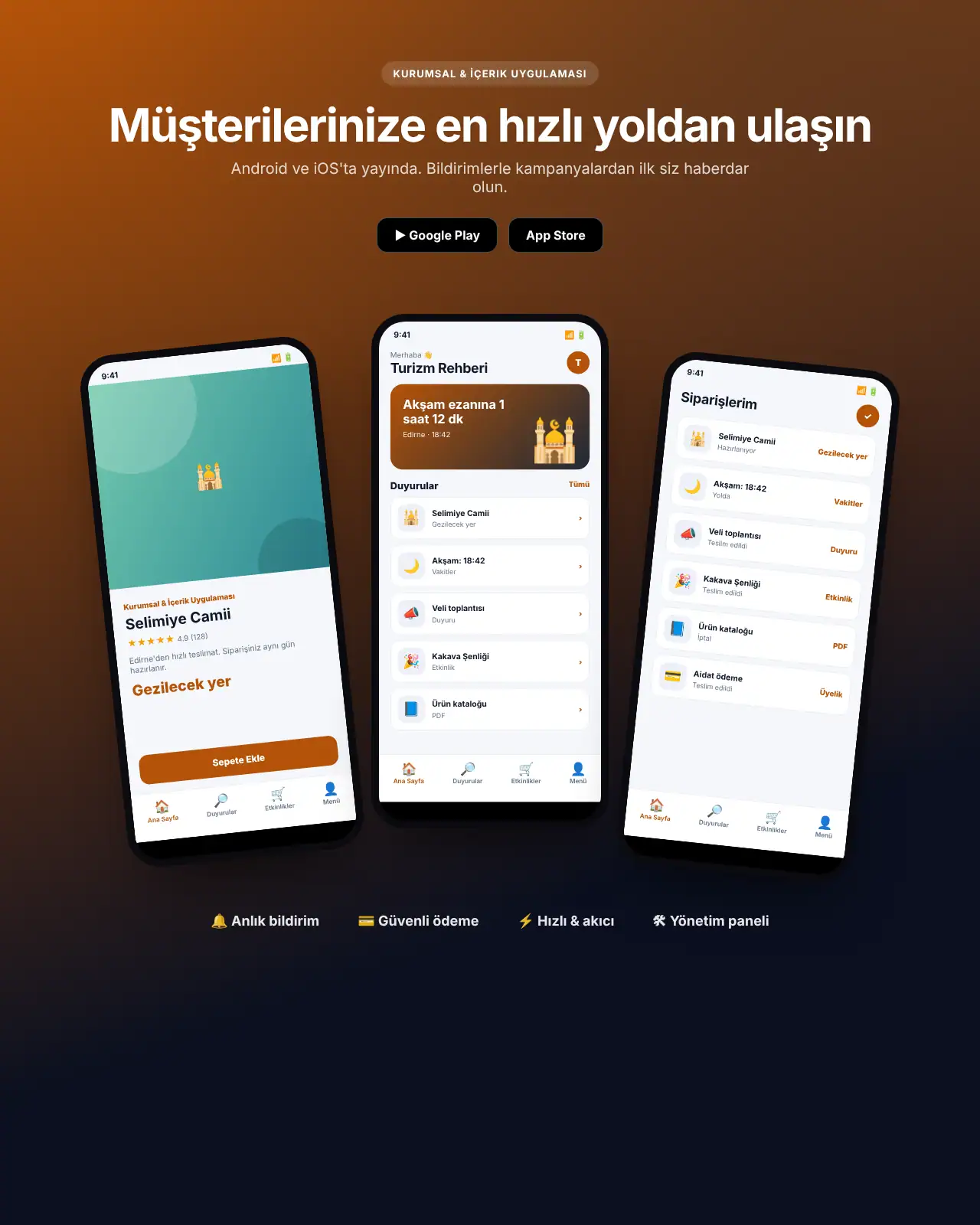 Kampüs App Kurumsal & İçerik Uygulaması masaüstü görünüm
