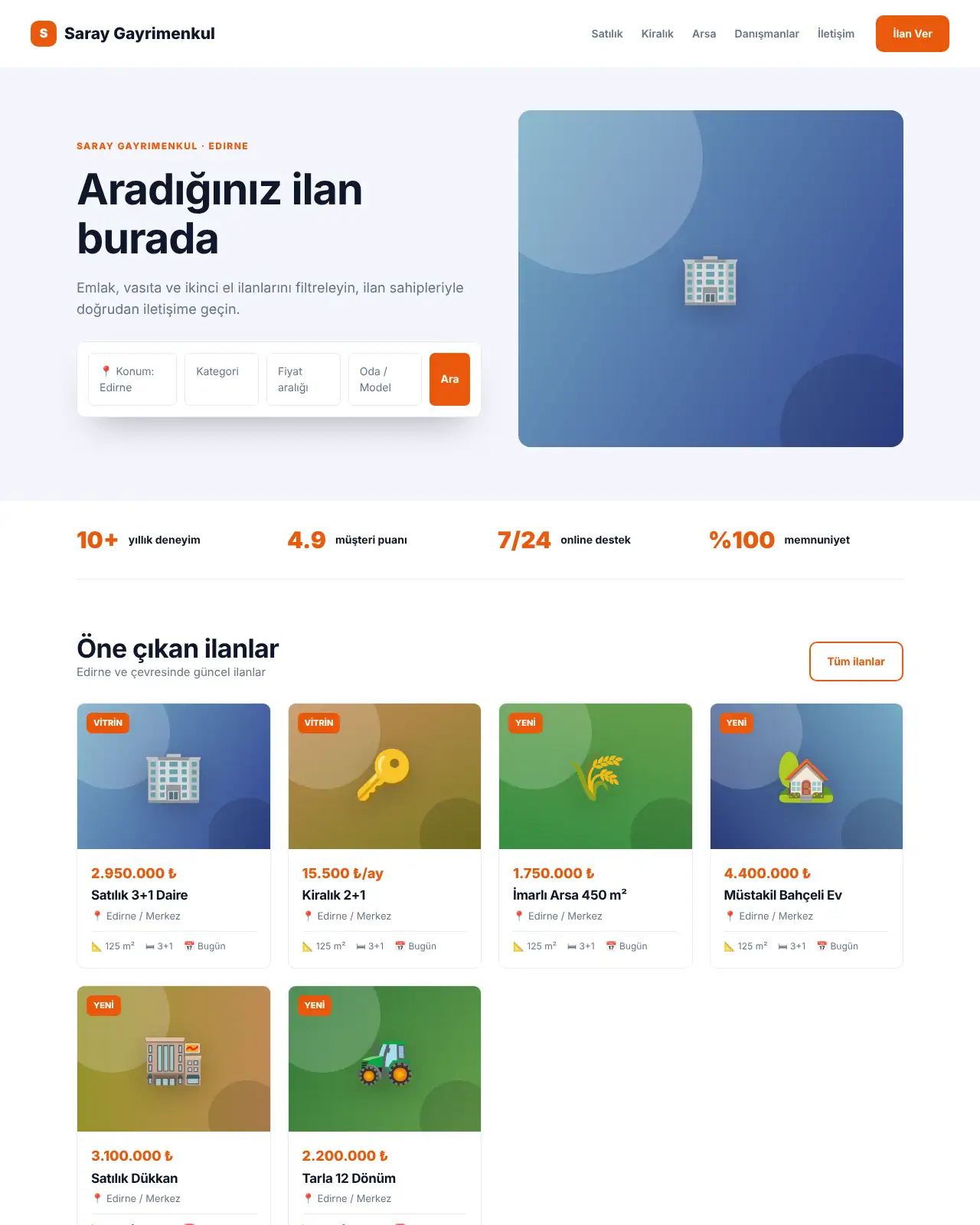 Kapı Emlak - Emlak Web Sitesi demo