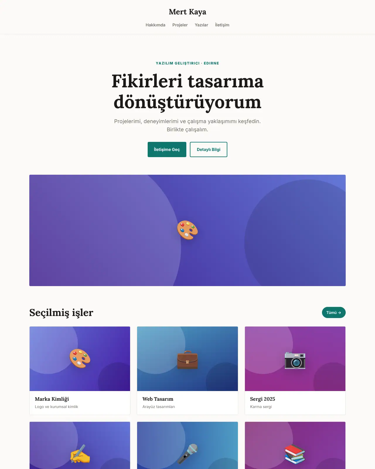 Kimlik Kişisel - Kişisel Web Sitesi demo