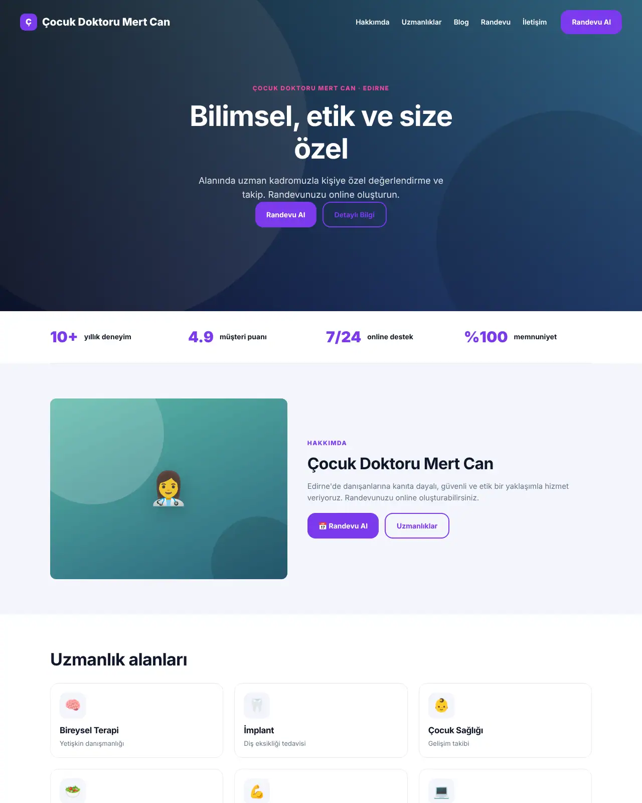 Klinik Sağlık - Doktor, Klinik & Psikolog Web Sitesi demo