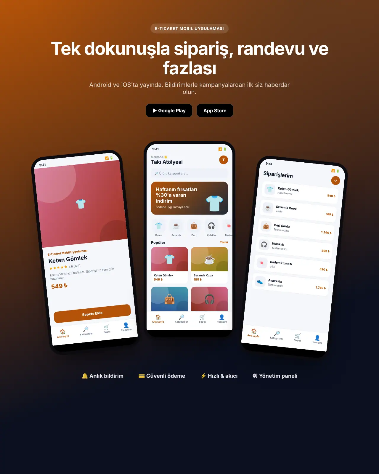 Kolay Sipariş App - E-Ticaret Mobil Uygulaması demo