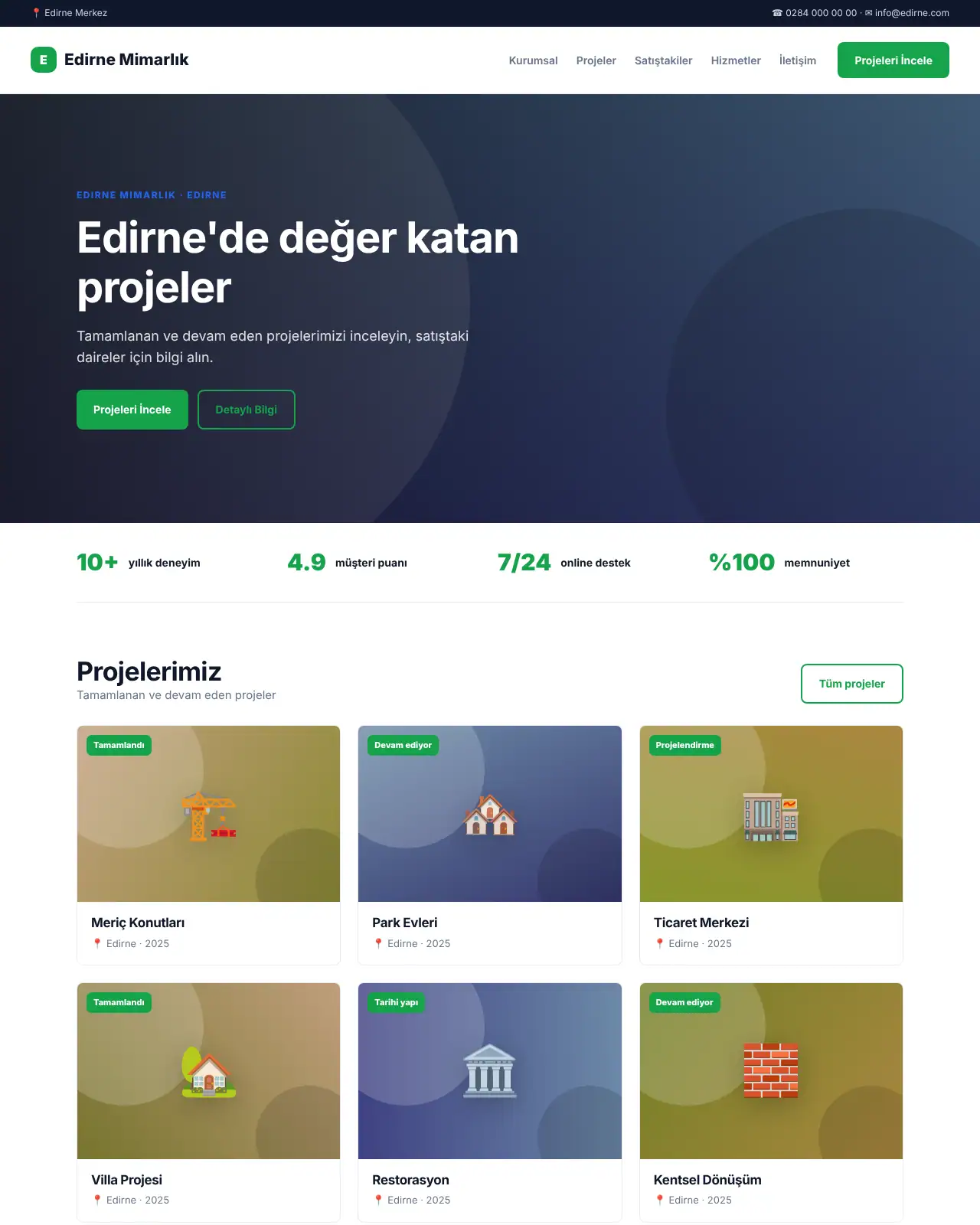Kolon Yapı - İnşaat & Mimarlık Web Sitesi demo