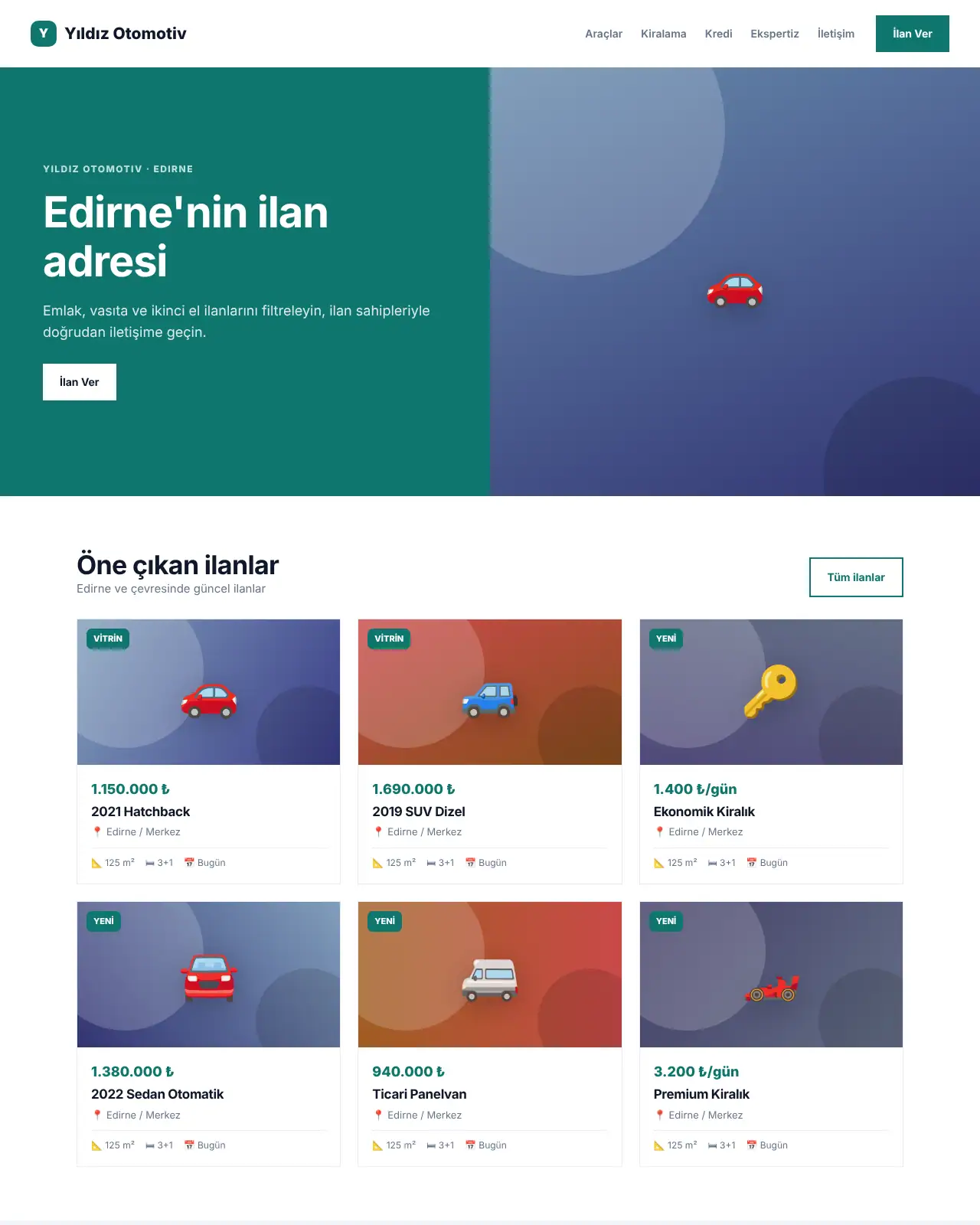 Kontak Oto - Oto Galeri & Rent a Car Web Sitesi demo