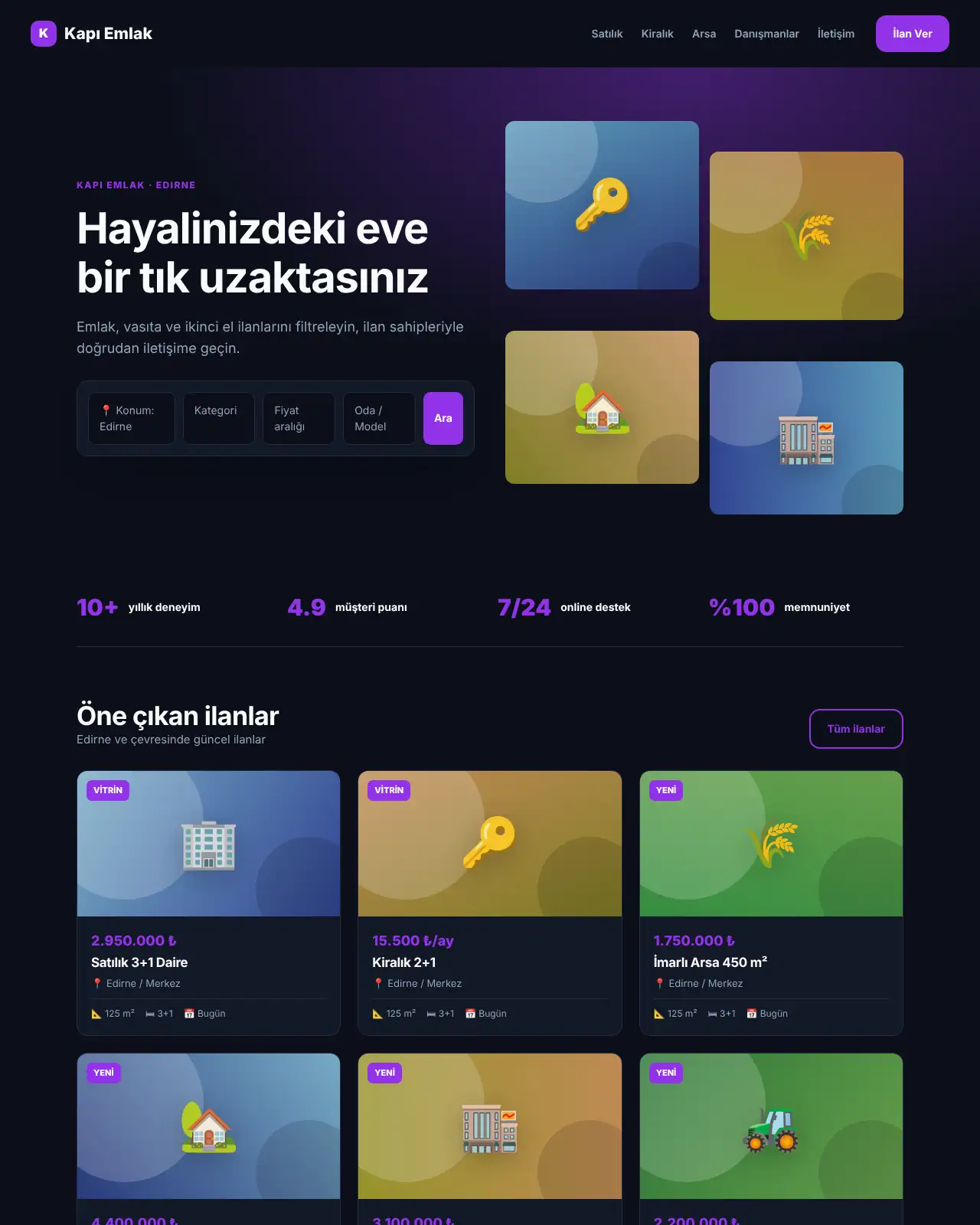 Konut Emlak - Emlak Web Sitesi demo