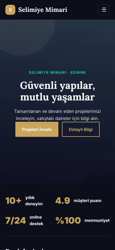 Kule Yapı mobil görünüm