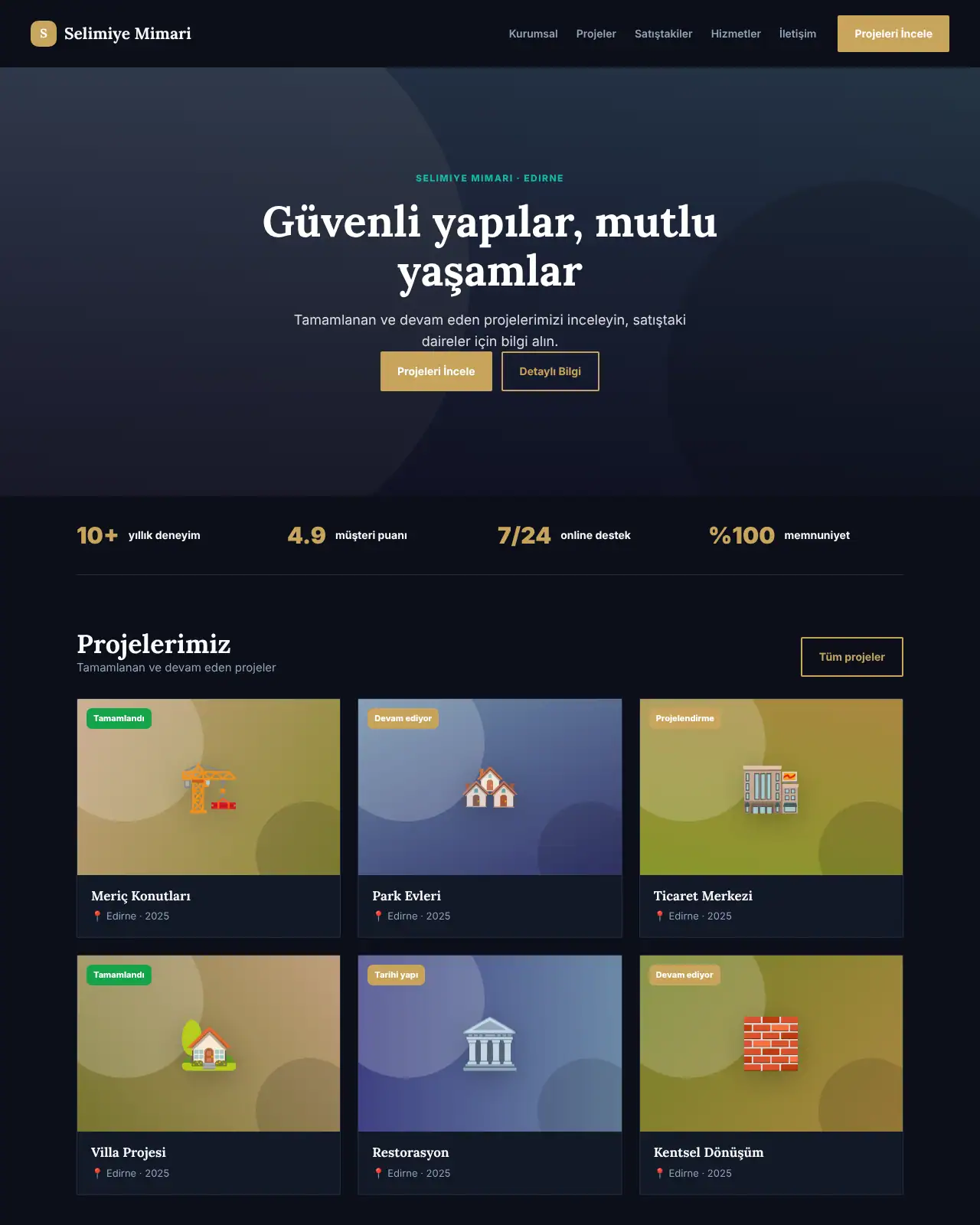 Kule Yapı - İnşaat & Mimarlık Web Sitesi demo