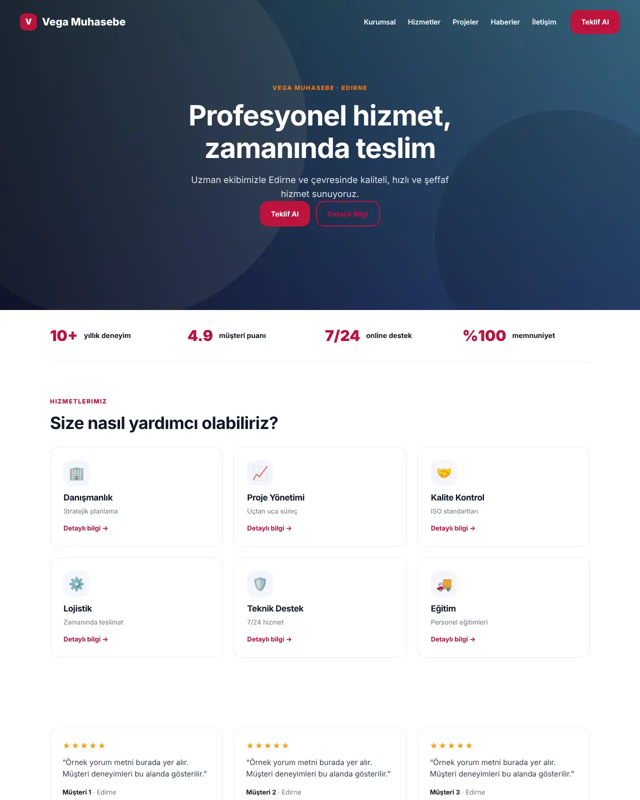 Kuzey Kurumsal - Kurumsal Web Sitesi demo