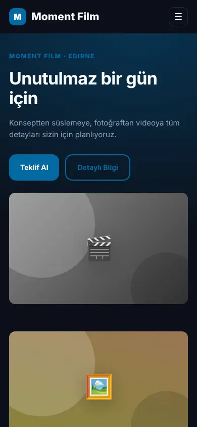 Lens Portfolyo mobil görünüm