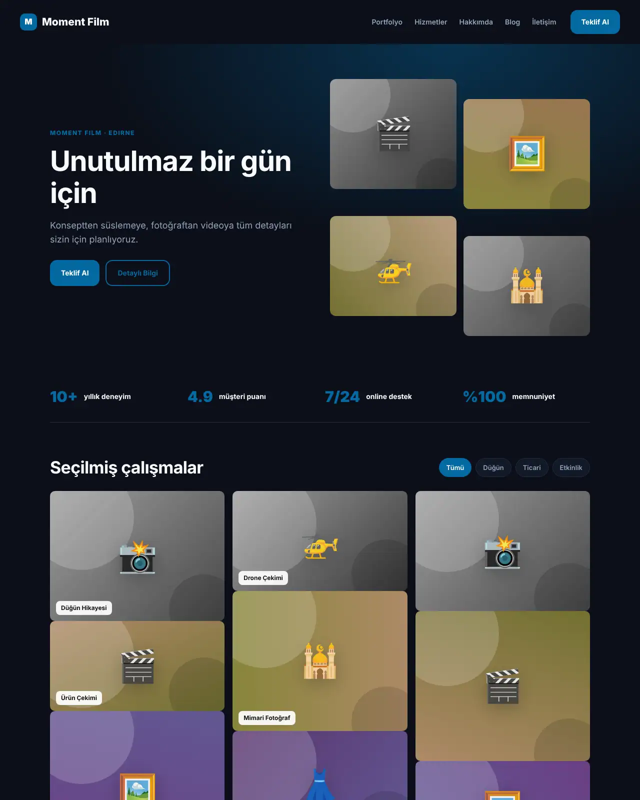Lens Portfolyo - Portfolyo & Fotoğrafçı Web Sitesi demo