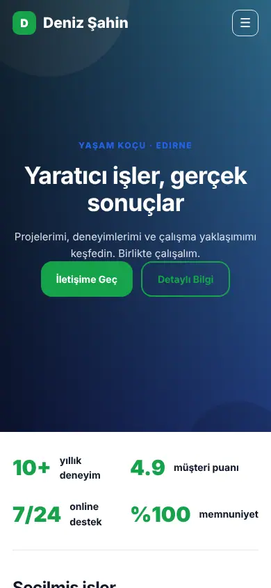 Manifest Kişisel mobil görünüm