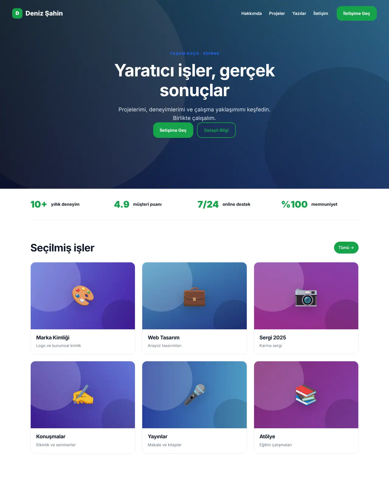 Manifest Kişisel - Kişisel Web Sitesi demo
