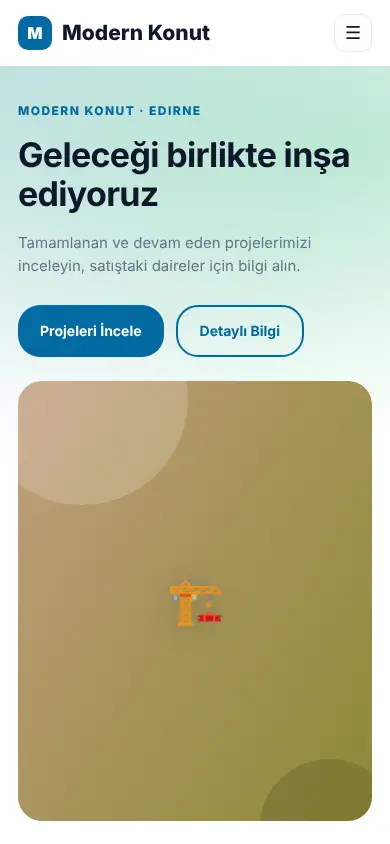 Mimar Yapı mobil görünüm