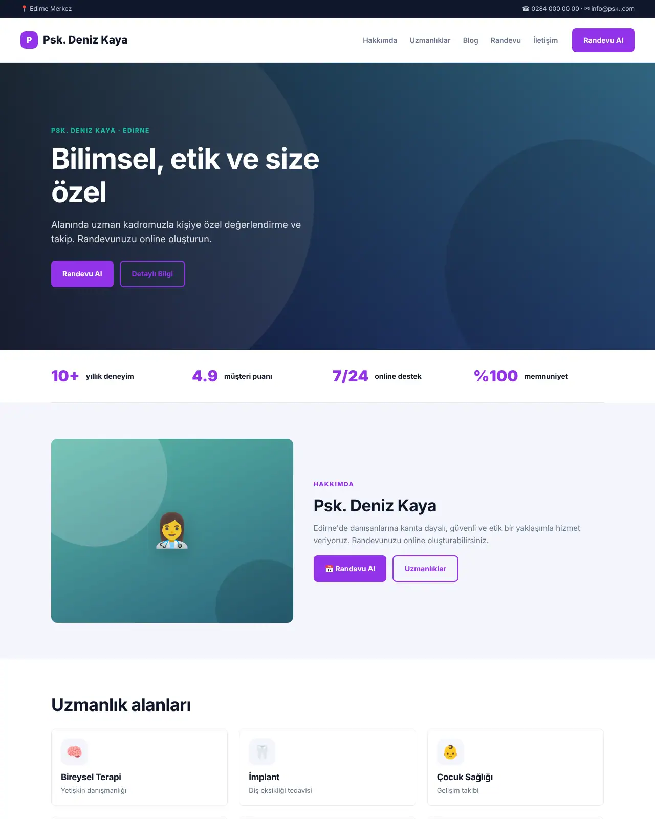 Nefes Sağlık - Doktor, Klinik & Psikolog Web Sitesi demo