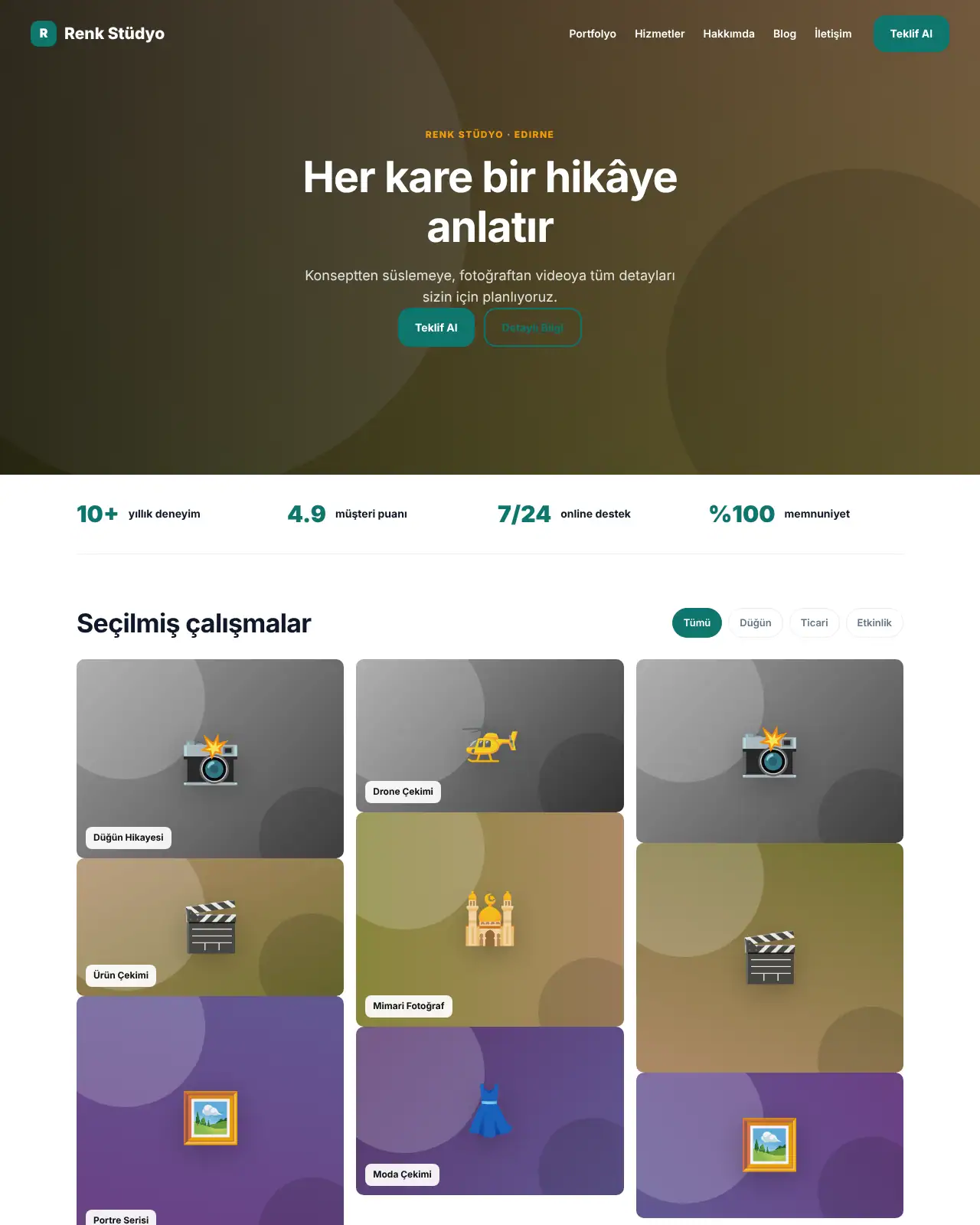 Odak Portfolyo - Portfolyo & Fotoğrafçı Web Sitesi demo
