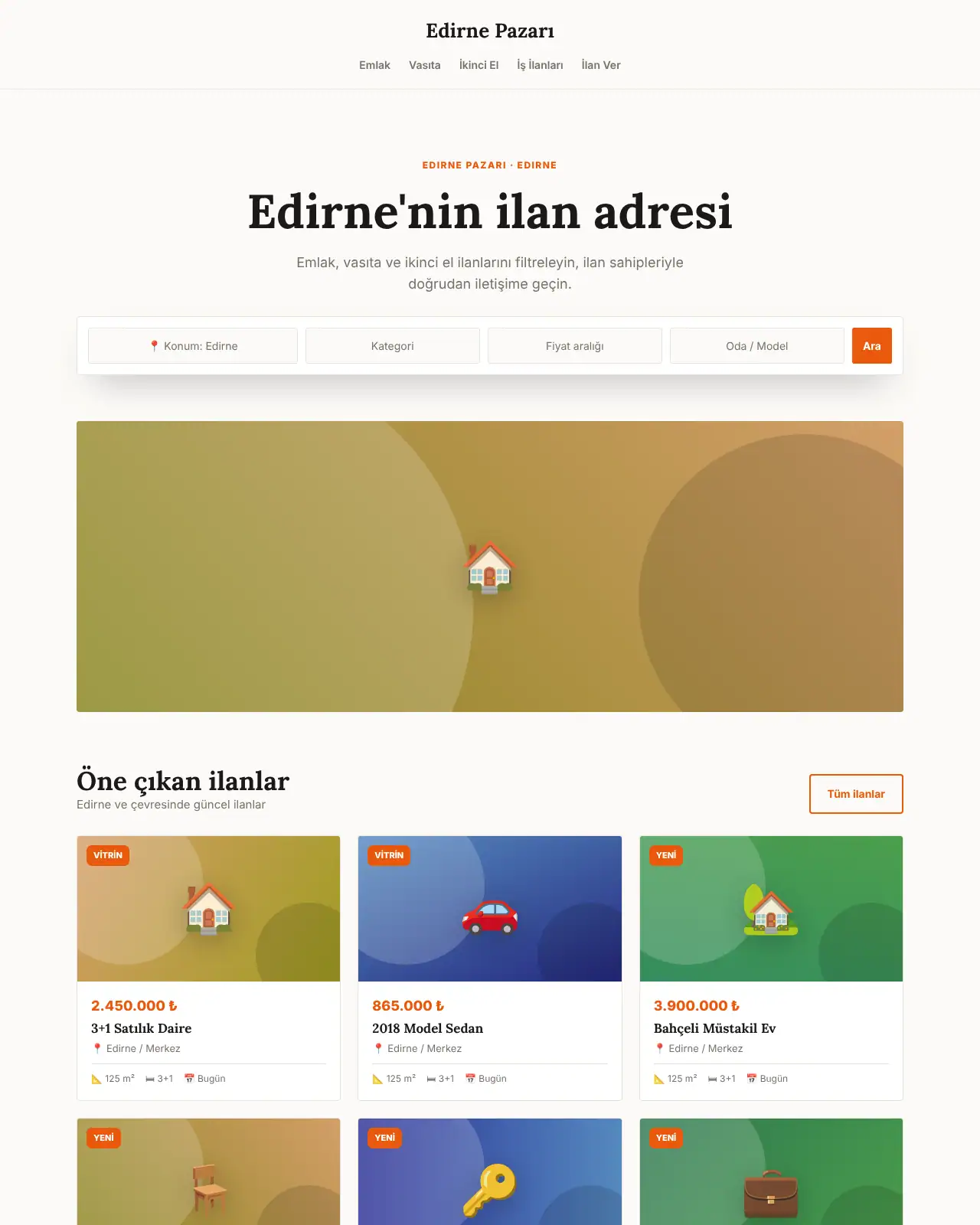 Pazaryeri İlan - Seri İlan Web Sitesi demo