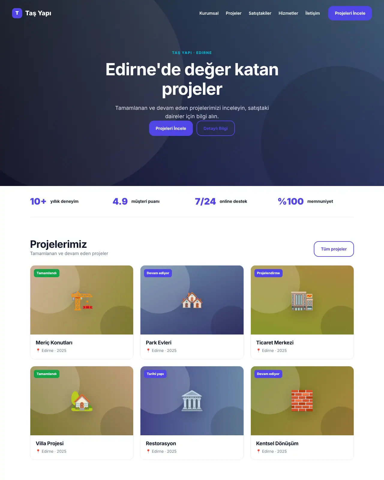 Plan Yapı - İnşaat & Mimarlık Web Sitesi demo