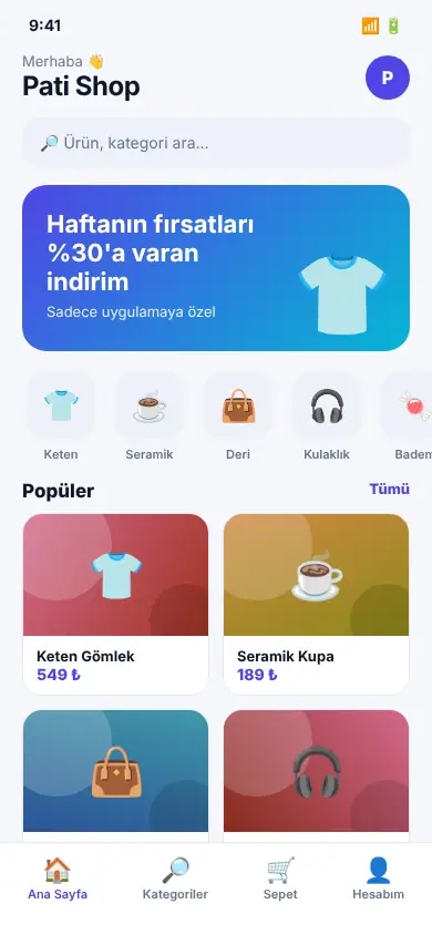 Pocket App mobil görünüm