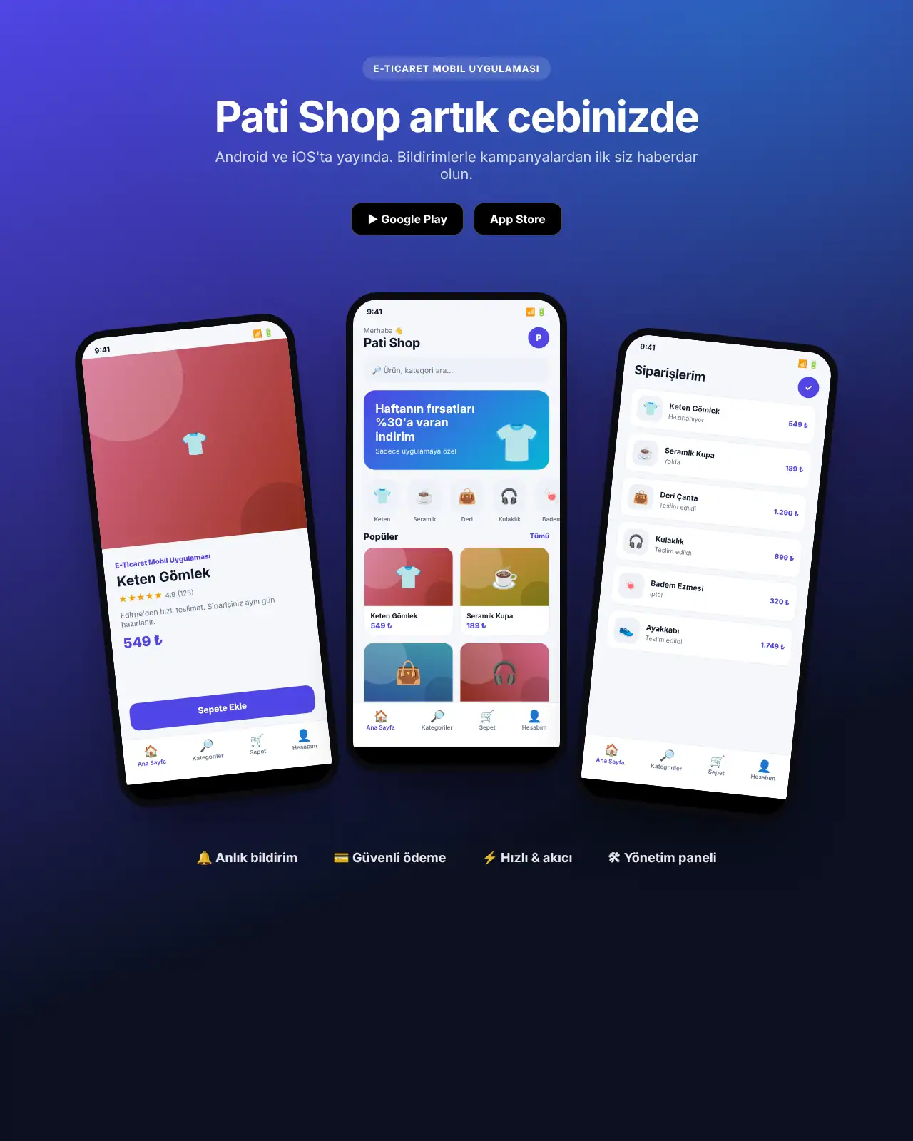 Pocket App - E-Ticaret Mobil Uygulaması demo