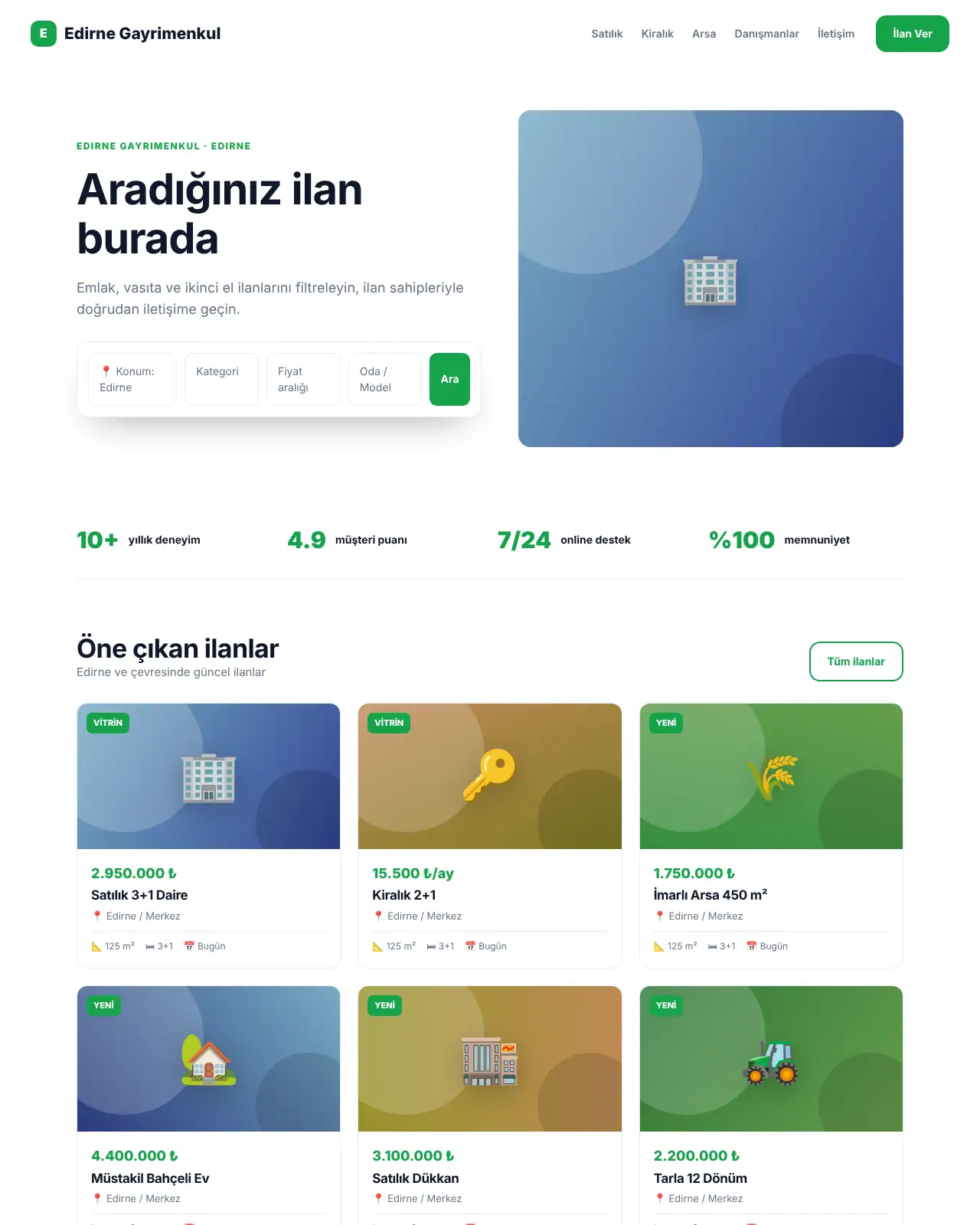 Portföy Emlak - Emlak Web Sitesi demo
