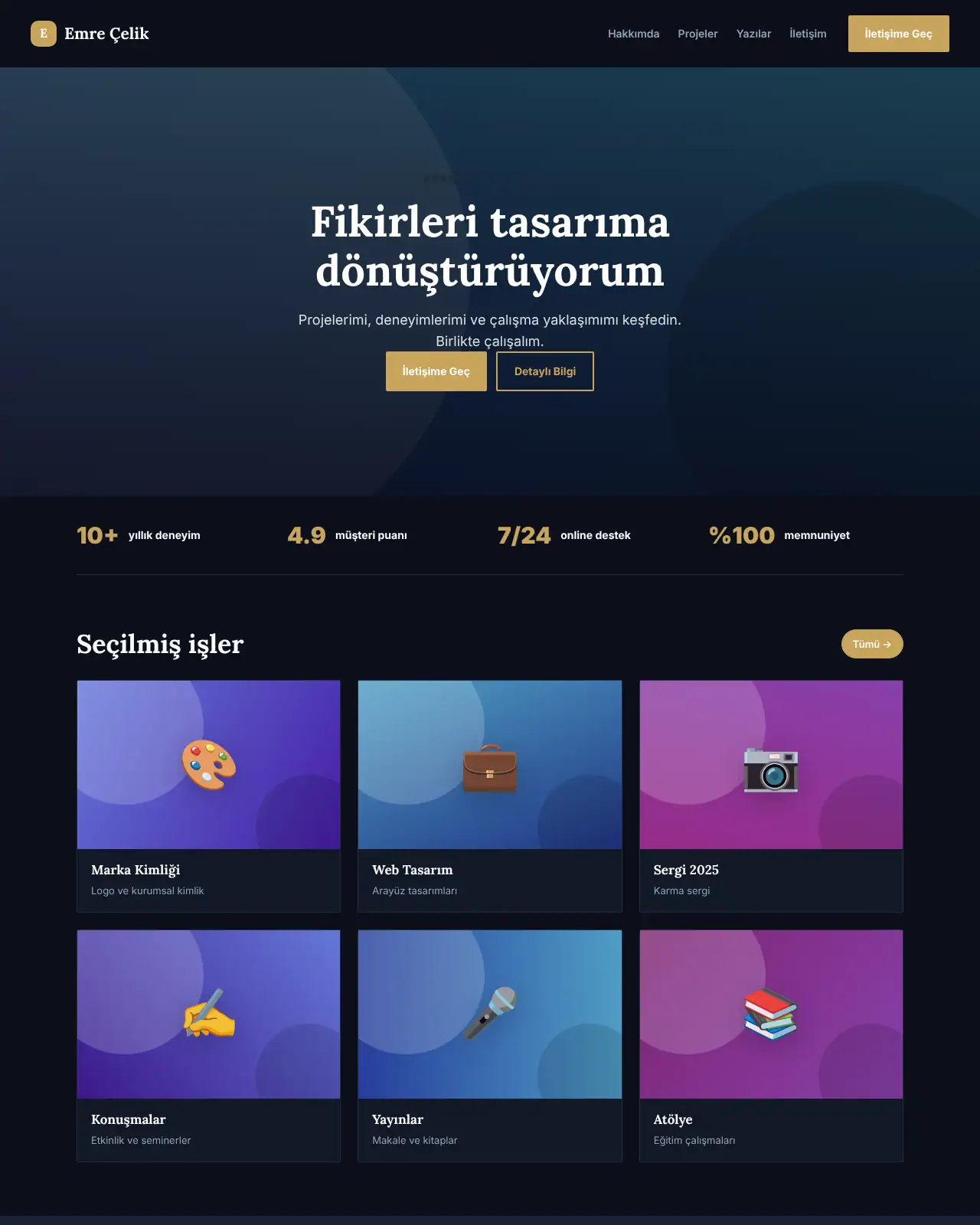 Portre Kişisel - Kişisel Web Sitesi demo