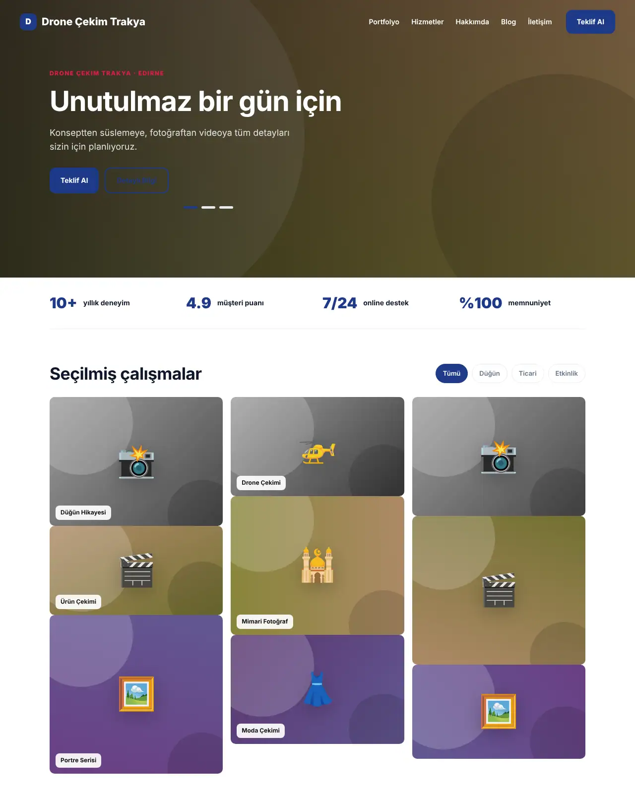 Pozlama Portfolyo Portfolyo & Fotoğrafçı Web Sitesi masaüstü görünüm