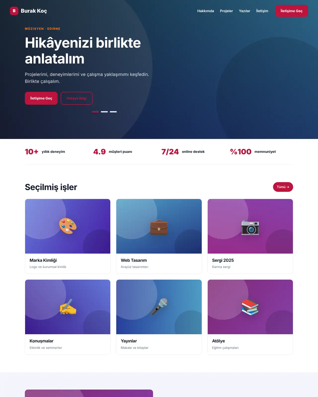 Pusula Kişisel - Kişisel Web Sitesi demo