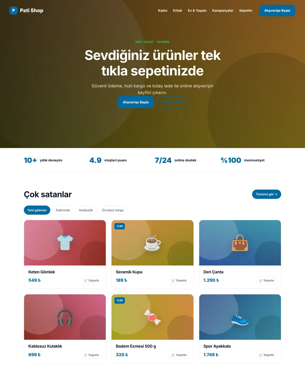 Raf E-Ticaret - E-Ticaret Web Sitesi demo