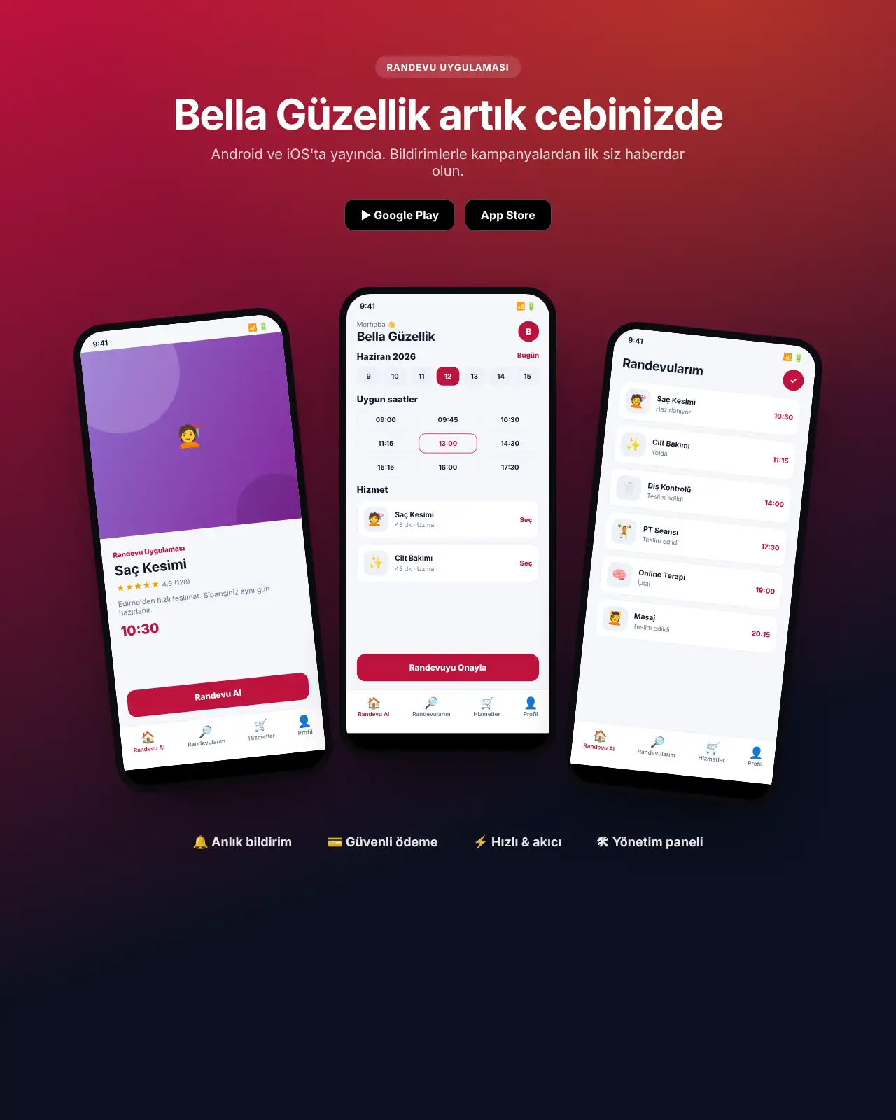 Randevum App - Randevu Uygulaması demo
