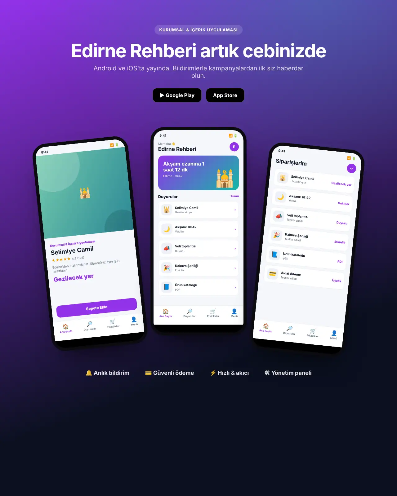 Kurumsal & İçerik Uygulaması demoları