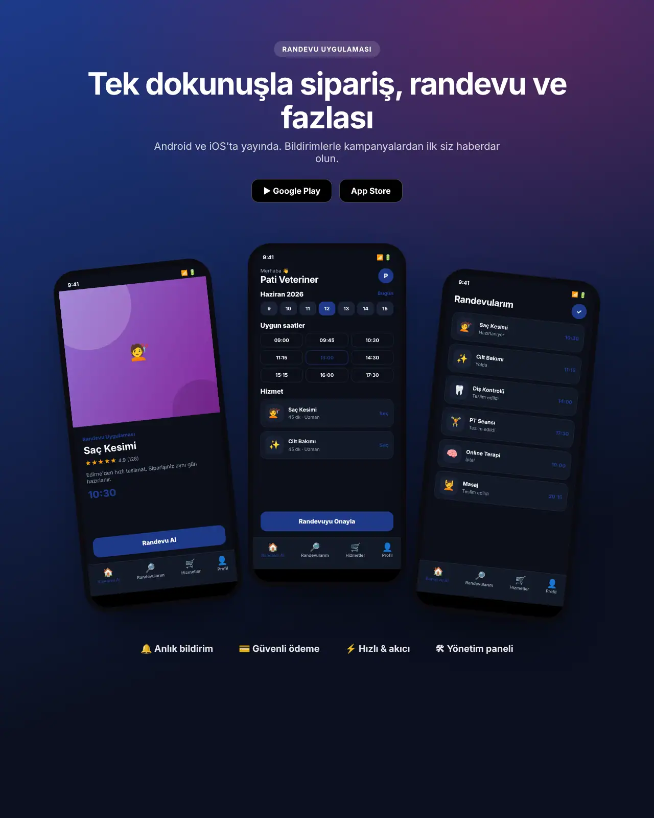 Rezerve App - Randevu Uygulaması demo