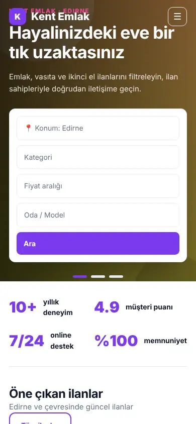 Rezidans Emlak mobil görünüm