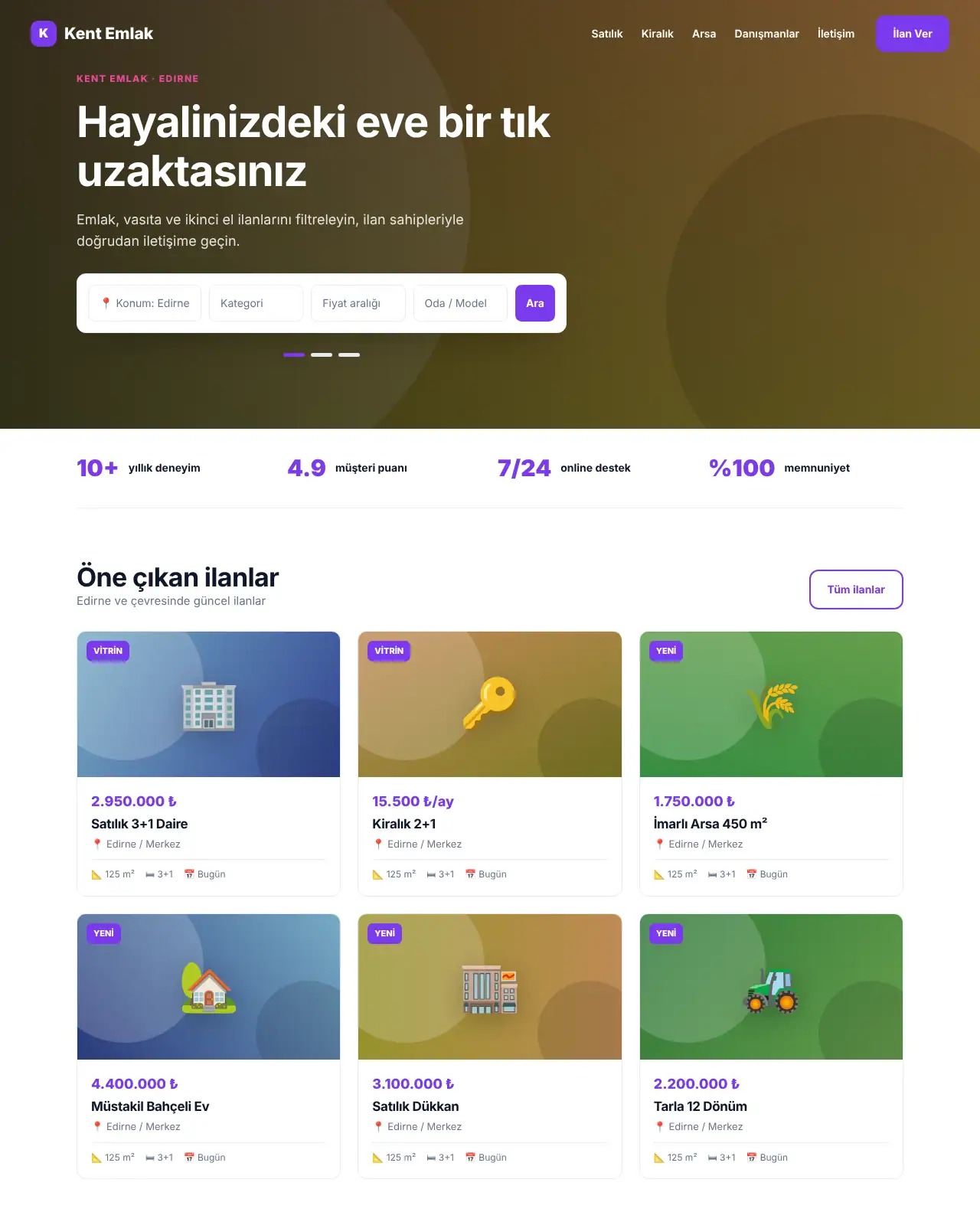 Rezidans Emlak - Emlak Web Sitesi demo