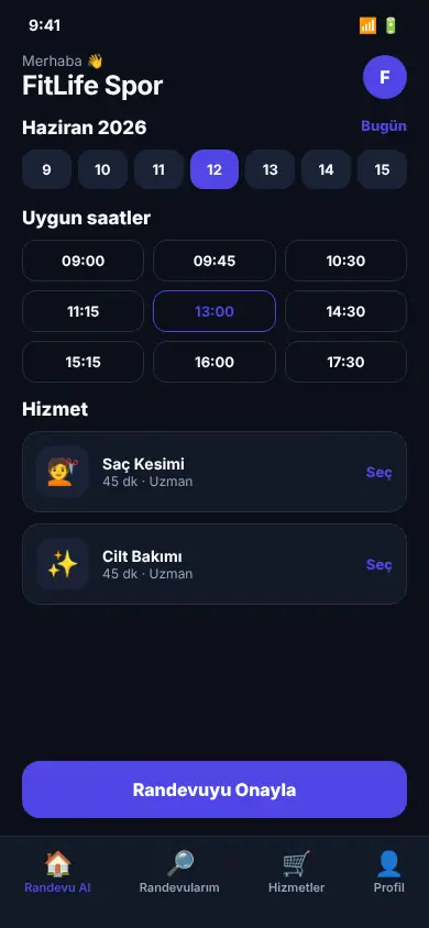 Saat App mobil görünüm