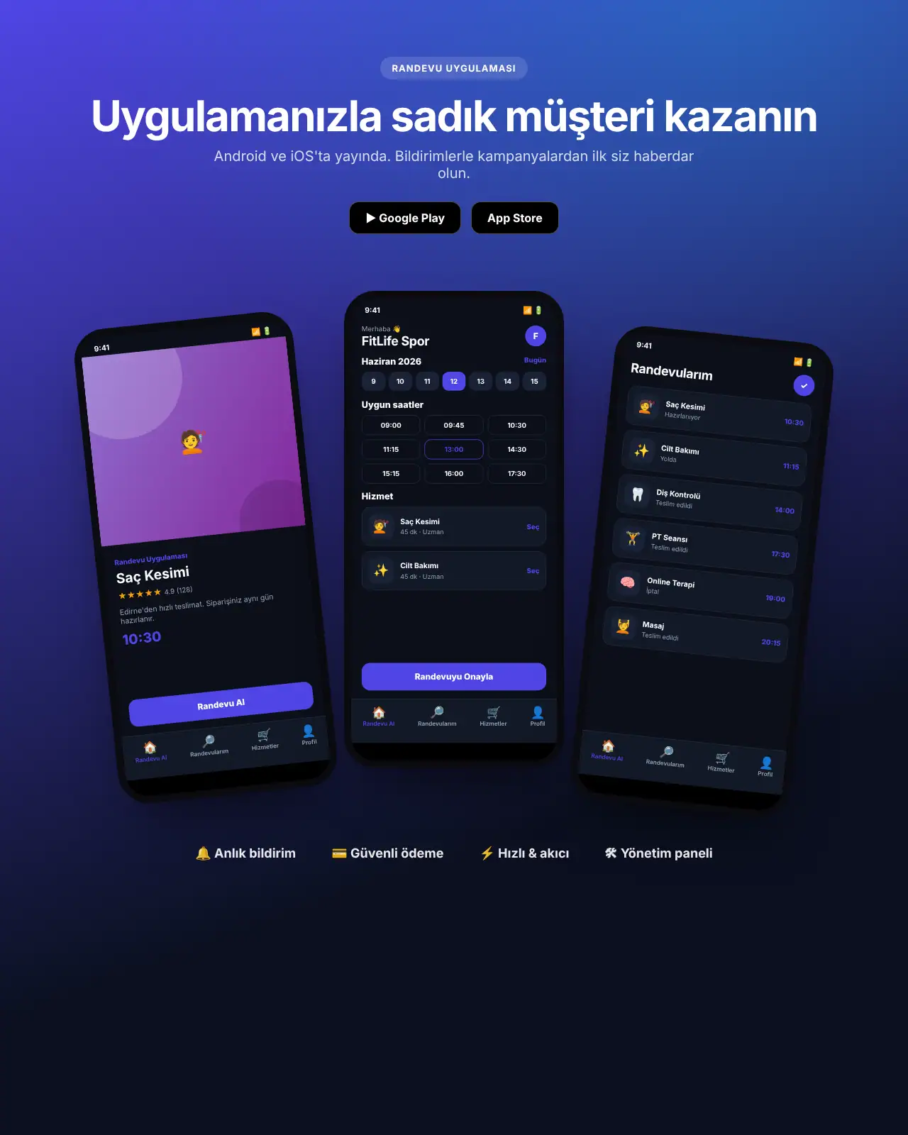 Saat App - Randevu Uygulaması demo
