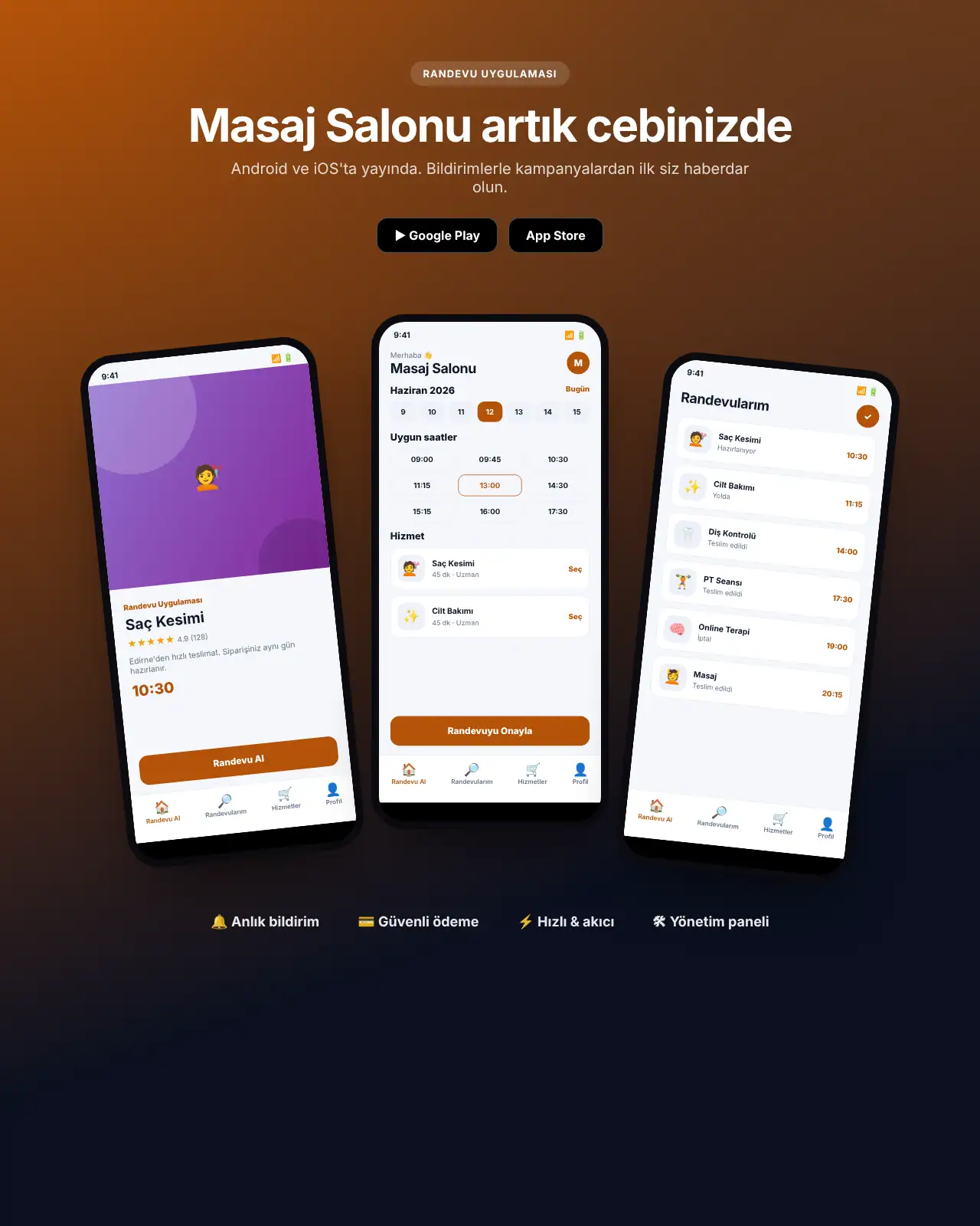 Seans App - Randevu Uygulaması demo
