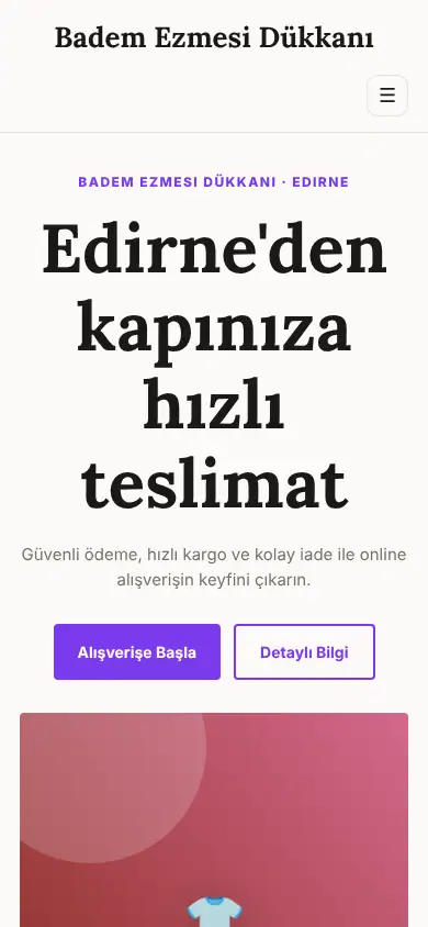 Sepet E-Ticaret mobil görünüm