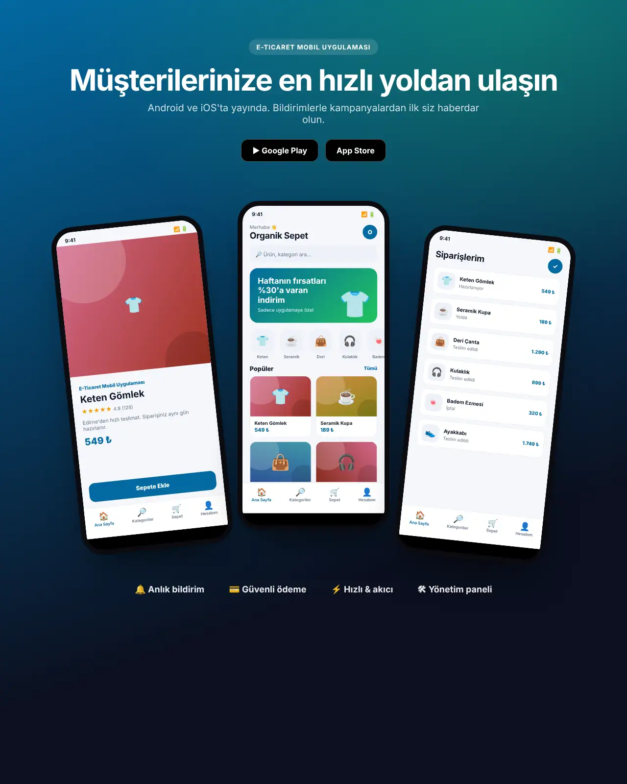 Sepetim App - E-Ticaret Mobil Uygulaması demo