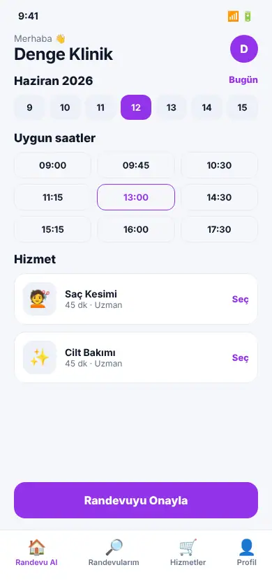 Sıram App mobil görünüm